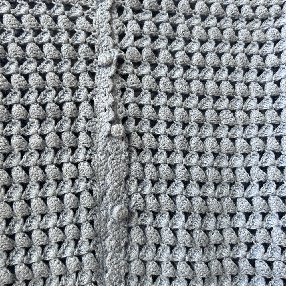 Vintage Casual Corner Baby Blue Crocheted. Coastal. Cottagecore. Y2K.  Festival - Picture 3 of 16